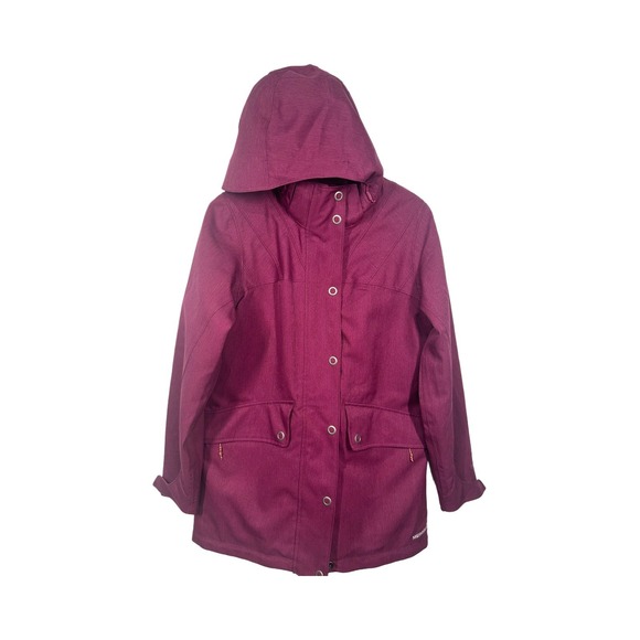 Merrell Womens Waterproof Hooded Rain Jacket Purple Opti Shell Opti Warm - Picture 3 of 9